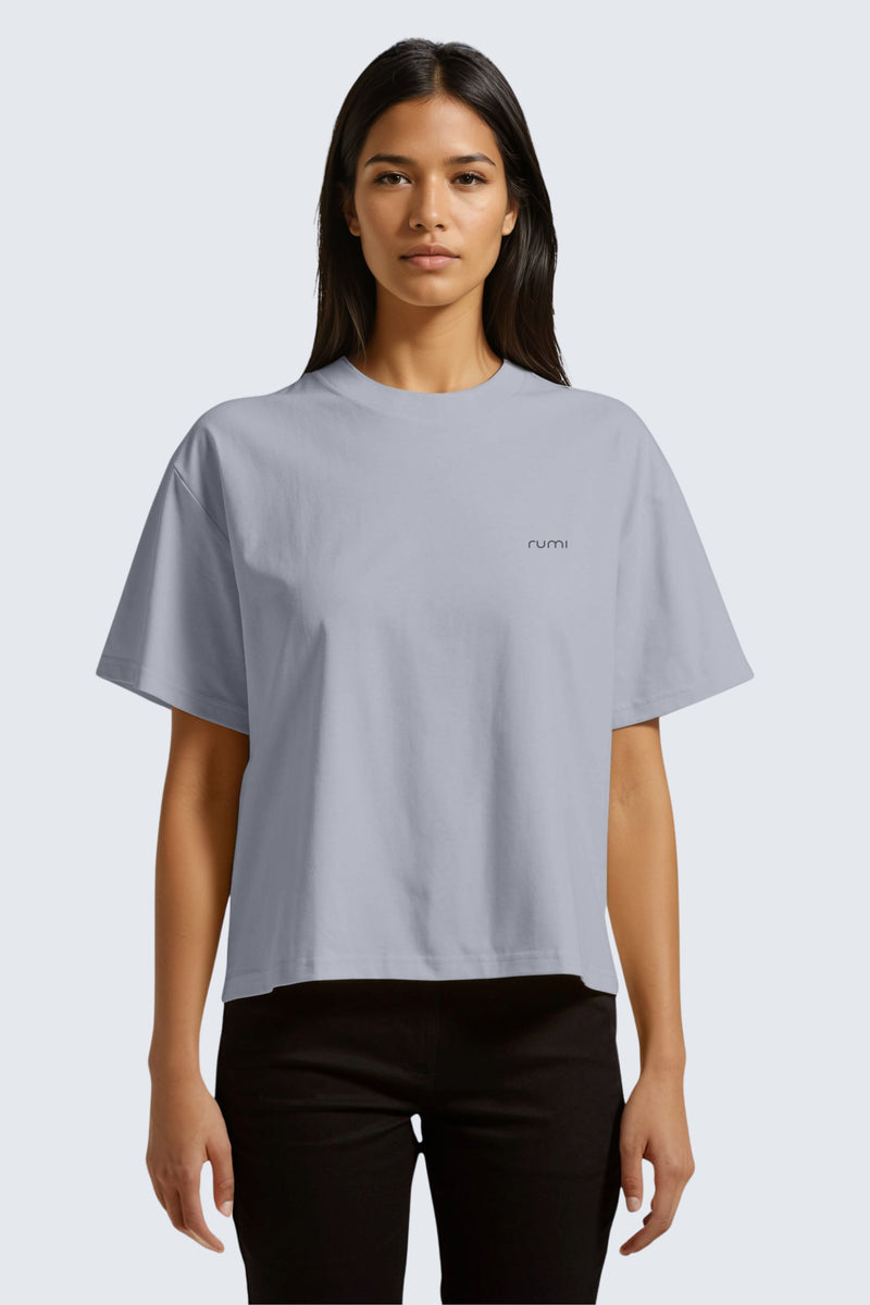 W Moon Tee Short Oversize - Ocean Light