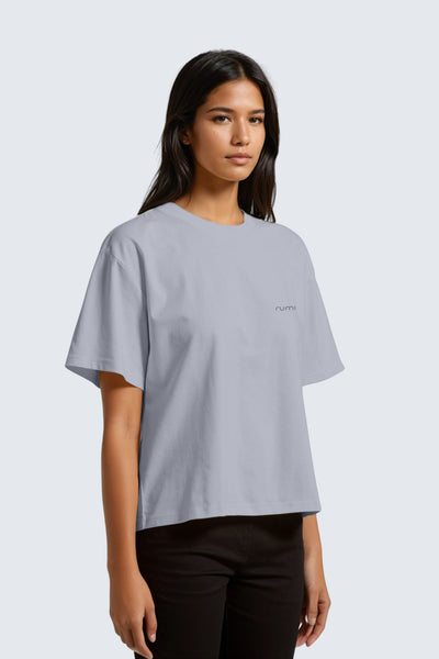 W Moon Tee Short Oversize - Ocean Light
