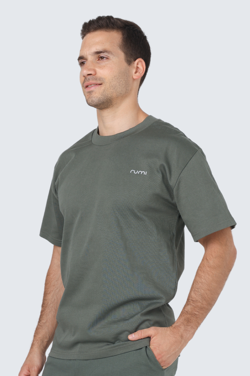 M Moon Tee Oversized Heavy -  Olive Deep