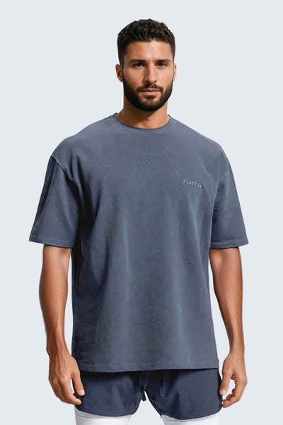 Rumi Earth - M Moon Tee Oversized Heavy Vintage - Midnight - Tops