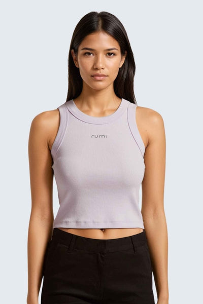 Rumi Earth - W MoonRib Cropped Tank - Orchid - R131222ODP - Tops