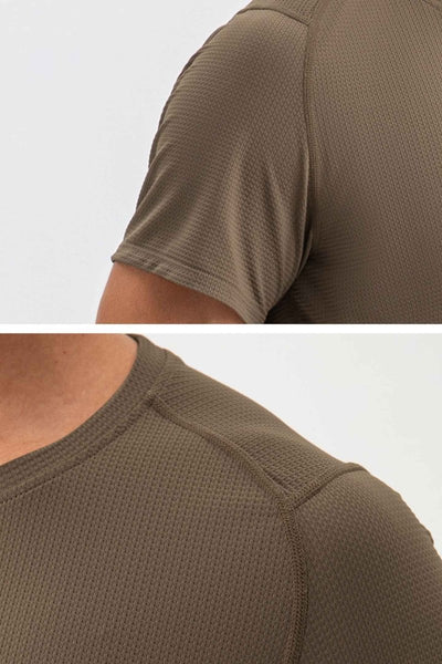Rumi Earth - WU Sun Fit Tee Waffle - Cocoa - R521220CAP - 