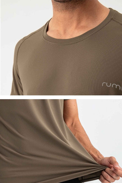 Rumi Earth - WU Sun Fit Tee Waffle - Cocoa - R521220CAP - 