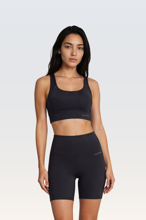 W SunSoft Stringy Crop Top Bra - Black